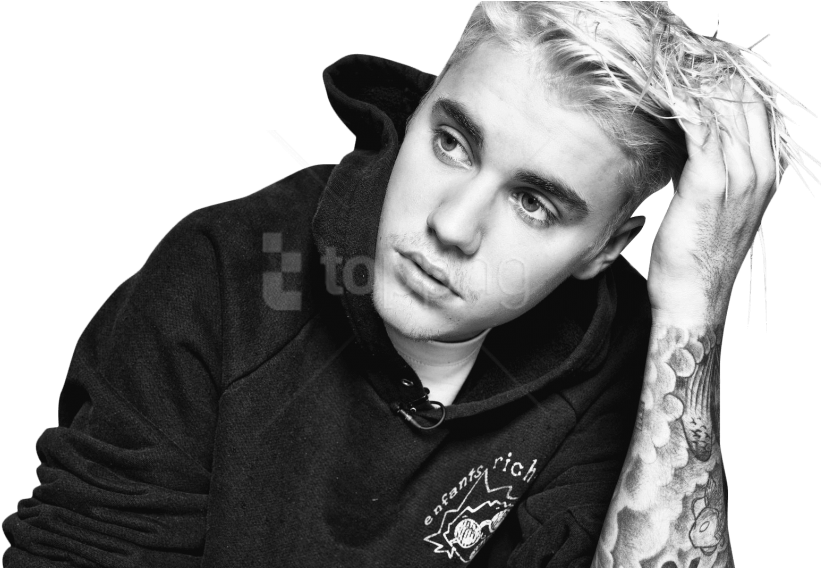 Free Png Justin Bieber Black & White Png - Justin Bieber Black And White (850x567), Png Download