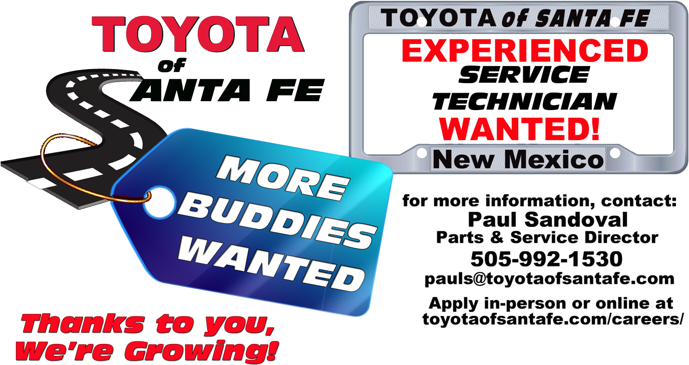 Service Technician - Toyota Of Santa Fe (1400x788), Png Download