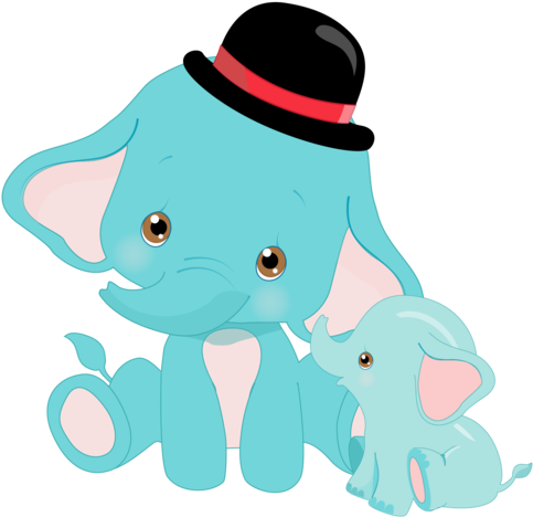 Sublimation Transfer Animal Baby Blue Elephant With - Blue Baby Animals (600x600), Png Download