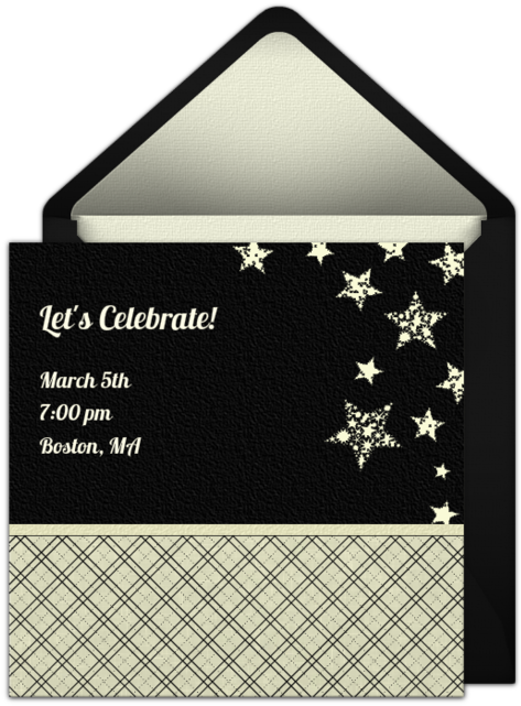 Sparkling Stars Online Invitation - Fraldas De Boca Patchwork De Urso (650x650), Png Download