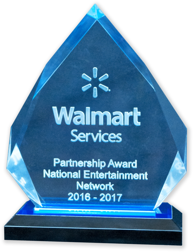 National Entertainment Network Receives Walmart's Services - Trophy (804x1024), Png Download
