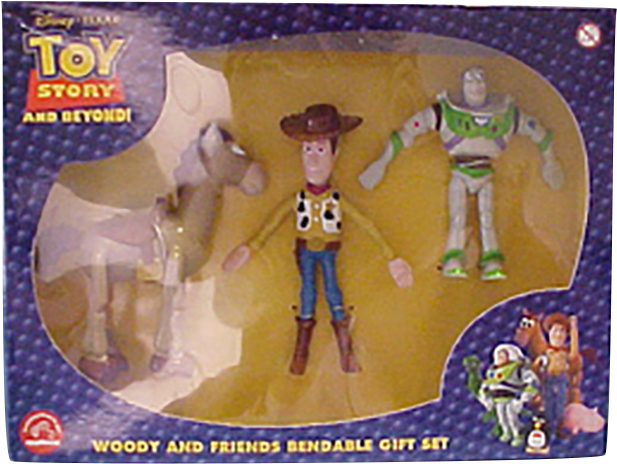 Disney's Toy Story Woody, Buzz Lightyear And Bullseye - Toy Story Toys Woody Bullseye (655x500), Png Download