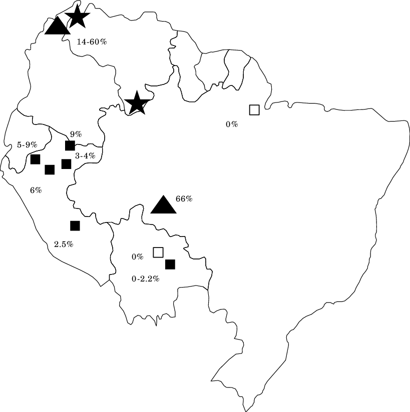 Geographical Distribution Of Hdv In The Amazon And - Atlas (819x824), Png Download
