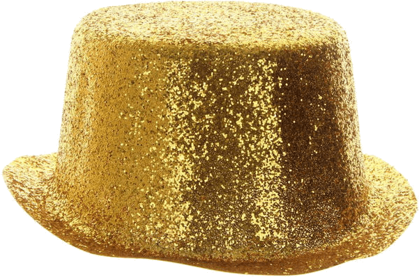 Gold Glitter Top Hat - Party Hat - Free Transparent PNG Download - PNGkey