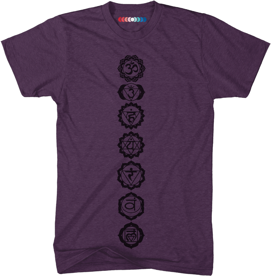 7 Chakras Purple Shirt - Chakras (1000x1000), Png Download