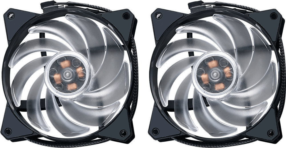 The Fins And Out Of The Case, The Dual Mf120r Rgb Fans - Cooler Master (1000x534), Png Download