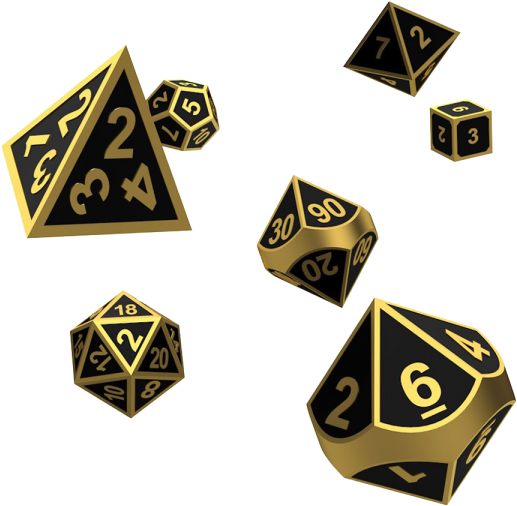 Oakie Doakie Dice Rpg Set Metal Dice - Dice (600x600), Png Download