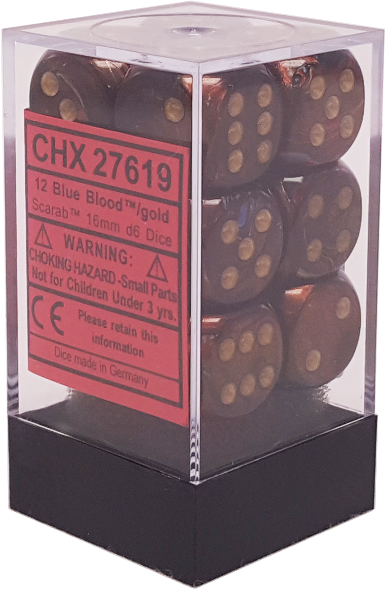 Scarab Blue Blood With Gold 16mm D6 - Chocolate Bar (1512x1800), Png Download