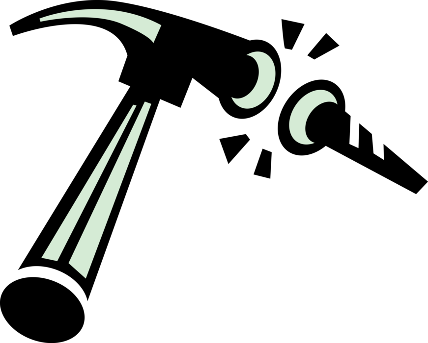 Vector Illustration Of Claw Hammer Hand Tool Used To - Chiodi Clipart (871x700), Png Download