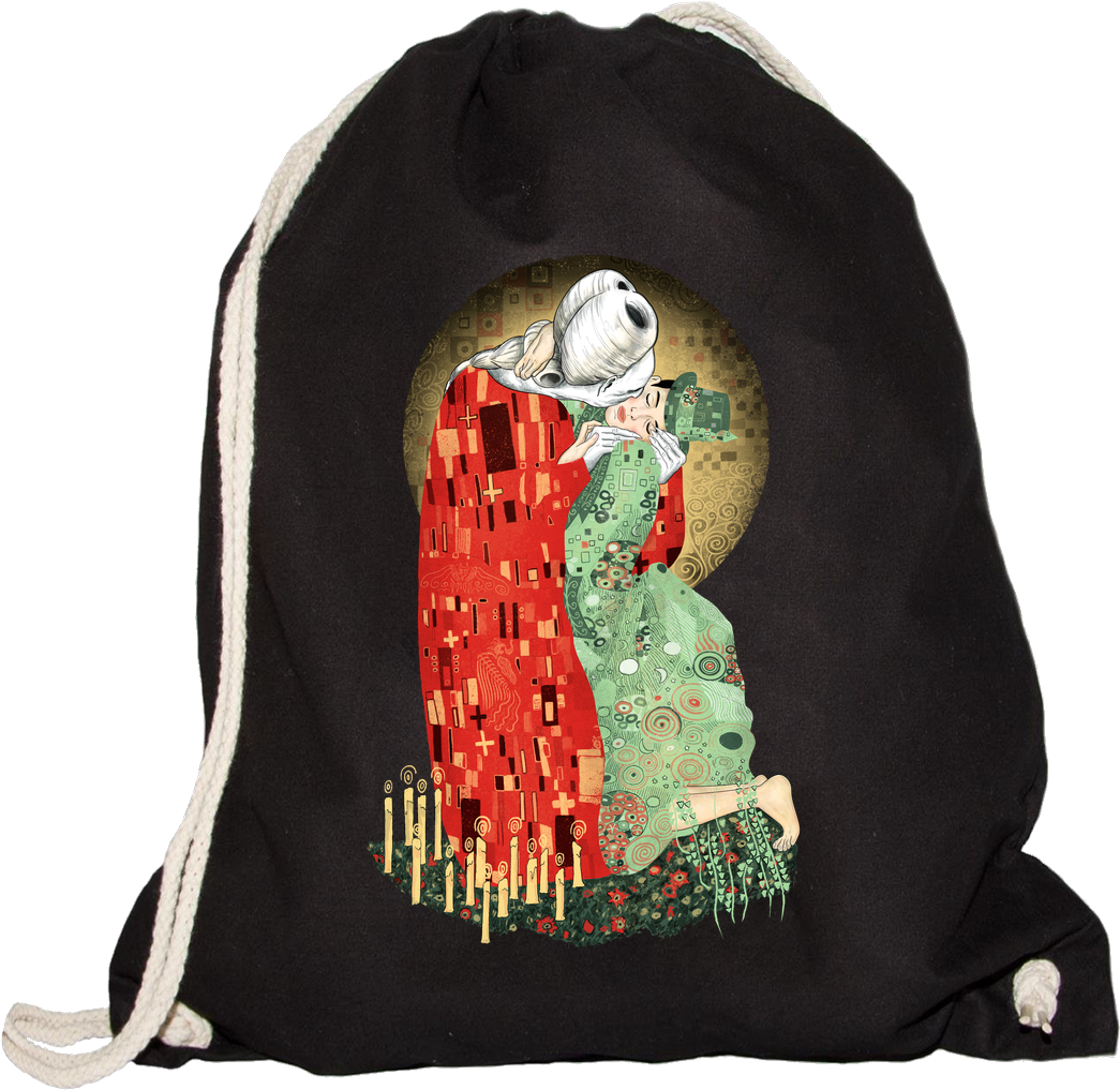 Saqman The Bloody Kiss Sonstiges Turnbeutel Schwarz - El Beso De Klimt Dracula (1044x1044), Png Download