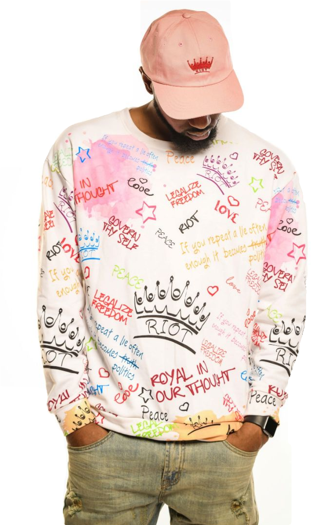 "riot Graffiti" Sweatshirt - Long-sleeved T-shirt (719x1080), Png Download