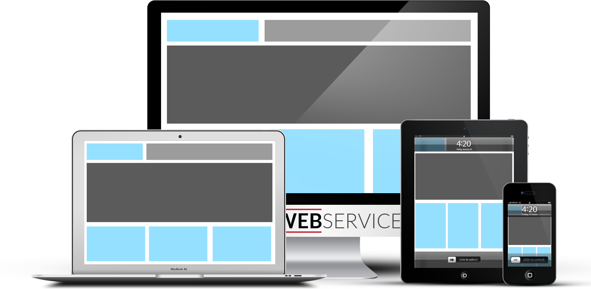 Responsive Website Design Devices - Standard Display Ads (1937x974), Png Download