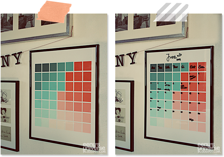Diy Mint And Coral Ombre Paint Chip Calendar - Architecture (745x522), Png Download