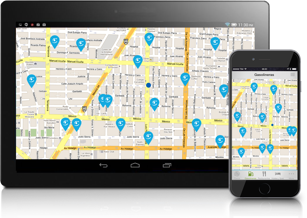 Encuentra En El Mapa De La App, Tu Gasolinera Con Facturagas® - Tablet Computer (1125x787), Png Download