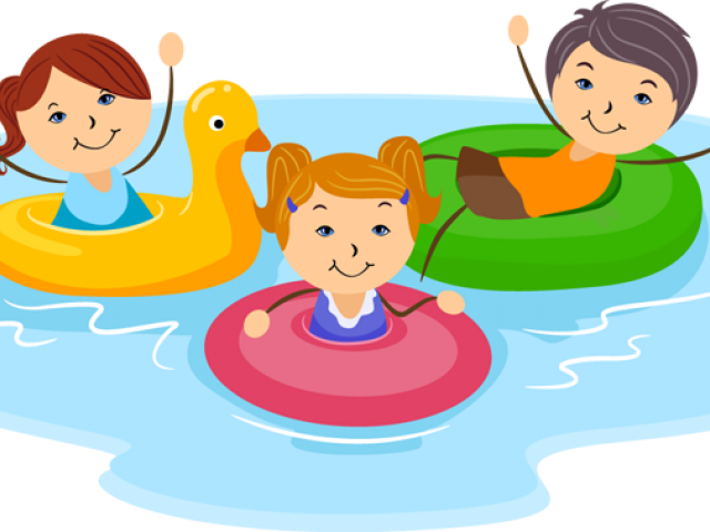 Banner Kid Swimming Clipart - Children Swimming Clipart (640x480), Png Download