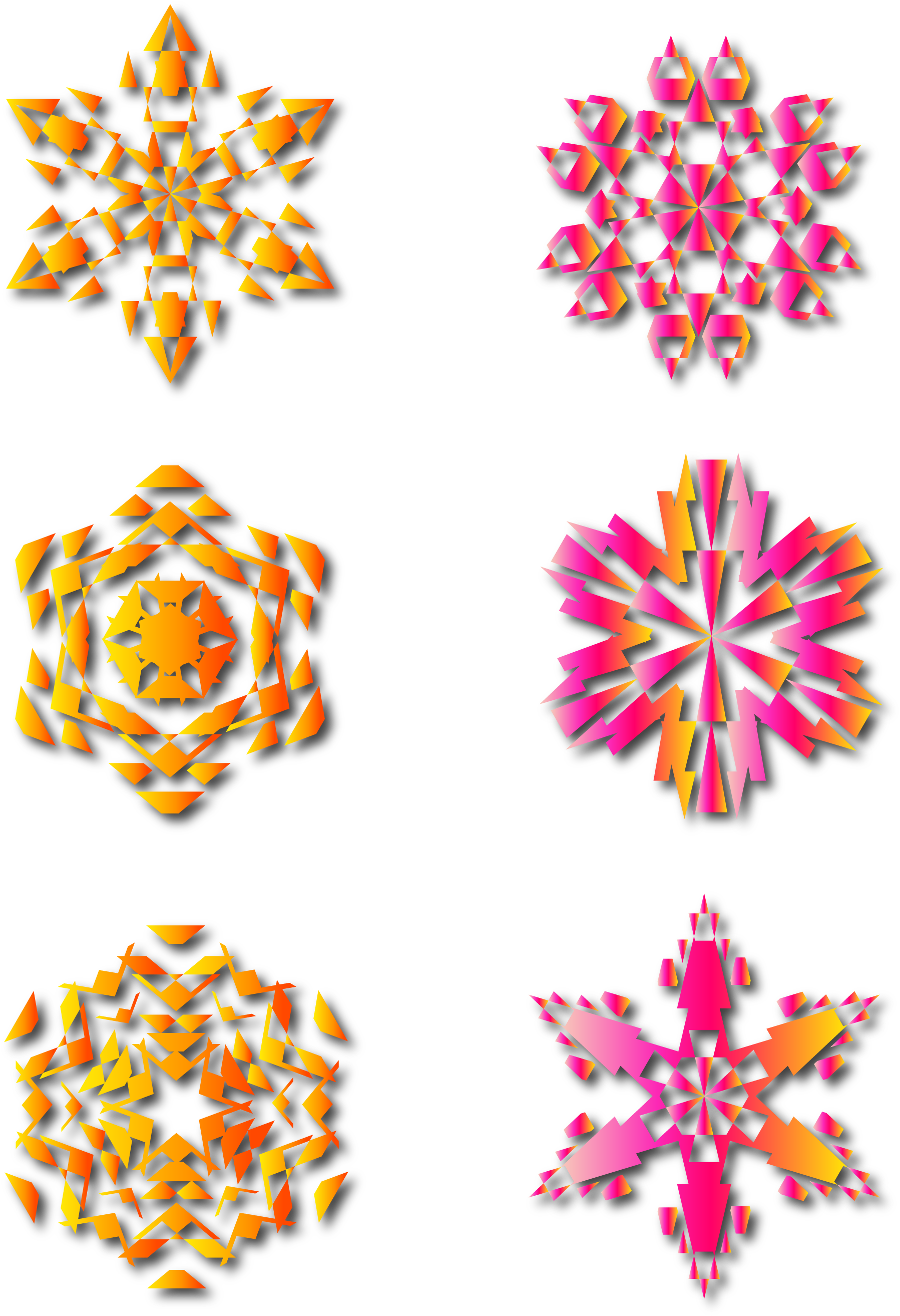 Red Pink Gradient Snowflake Shadow Png And Vector Image - Single Flower Clip Art Flower Silhouette (2133x2852), Png Download