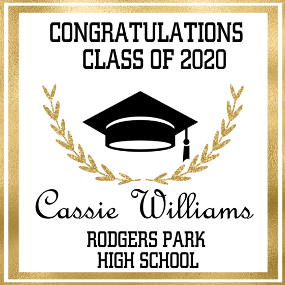 Graduation Gold Personalized Candle - Poster (560x560), Png Download