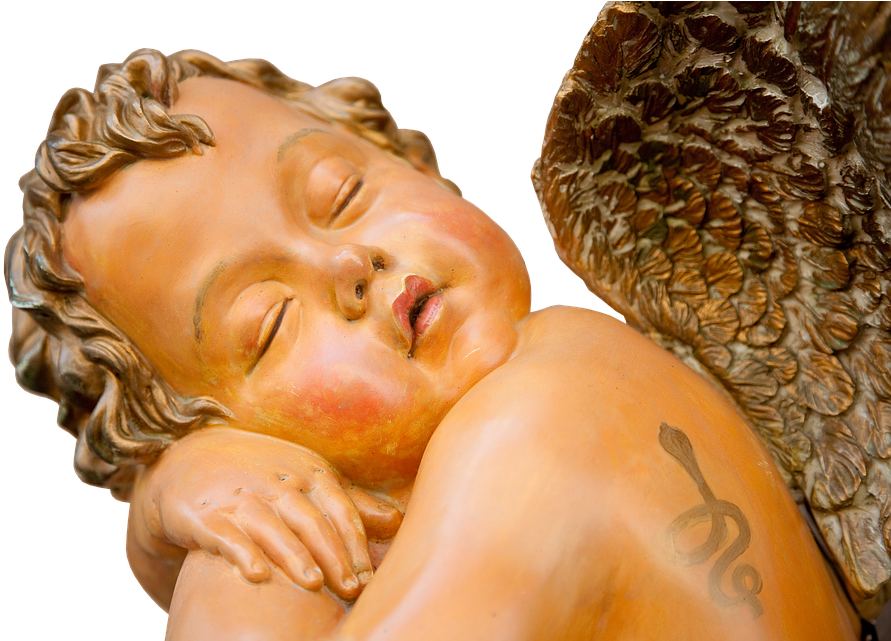 Angel, Statue, Wing, Sleeping, Artwork, Angel Figure - Statue (960x640), Png Download
