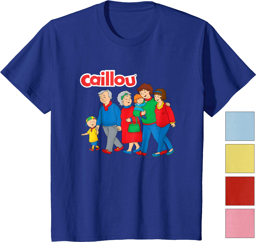 Kids Caillou Child's T Shirt - Cartoon (1316x1112), Png Download