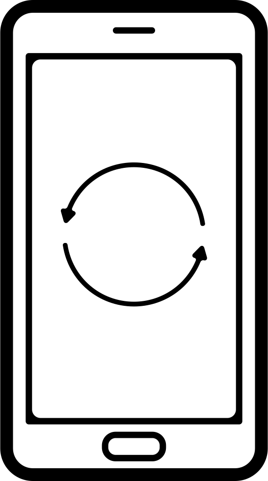 Refresh Circular Arrows Couple Symbol On Phone Screen - Mobile Symbol Png In White (546x980), Png Download