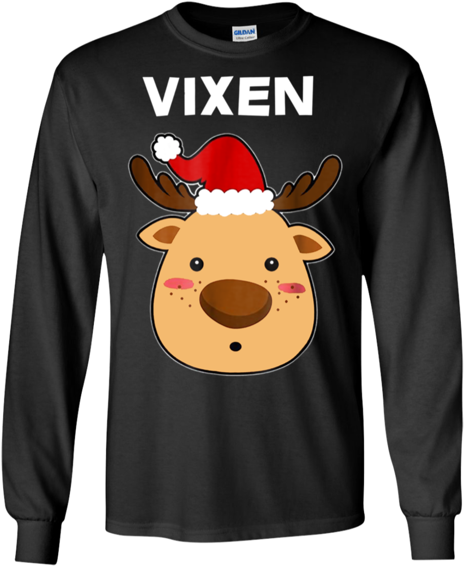 Discover Cool Santa Reindeer Vixen Christmas Pjs Shirt - T-shirt (1155x1155), Png Download