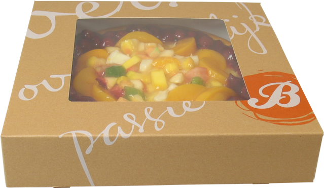 Cake Box, Delicious, Cardboard, 19x19x5cm, With Window, - Gebaksdozen Met Venster (640x640), Png Download