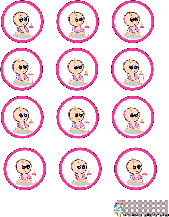 Round Labels For Girl Baby Shower - Indiana (612x792), Png Download
