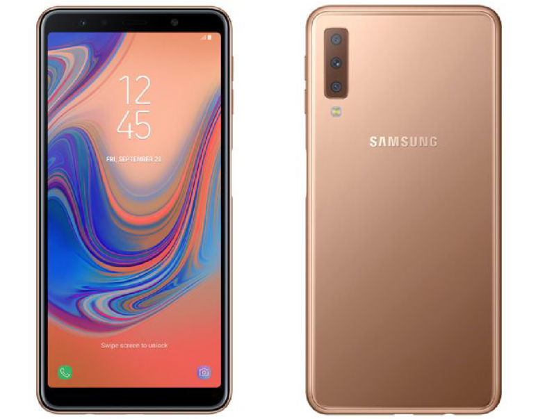 Samsung A7 4gb Gold - Samsung Galaxy A7 2018 Colors (940x627), Png Download