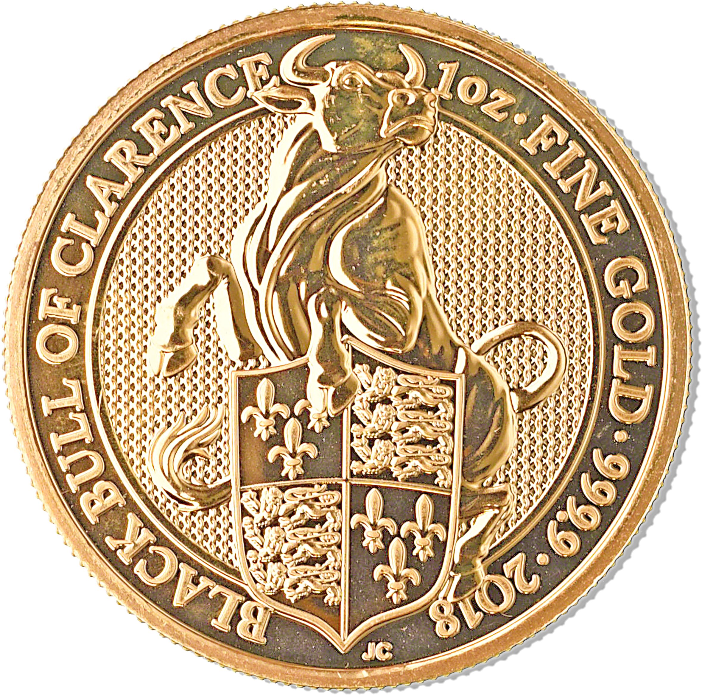 United Kingdom Gold Queens Beast 2018 Black Bull 1oz (2400x2400), Png Download