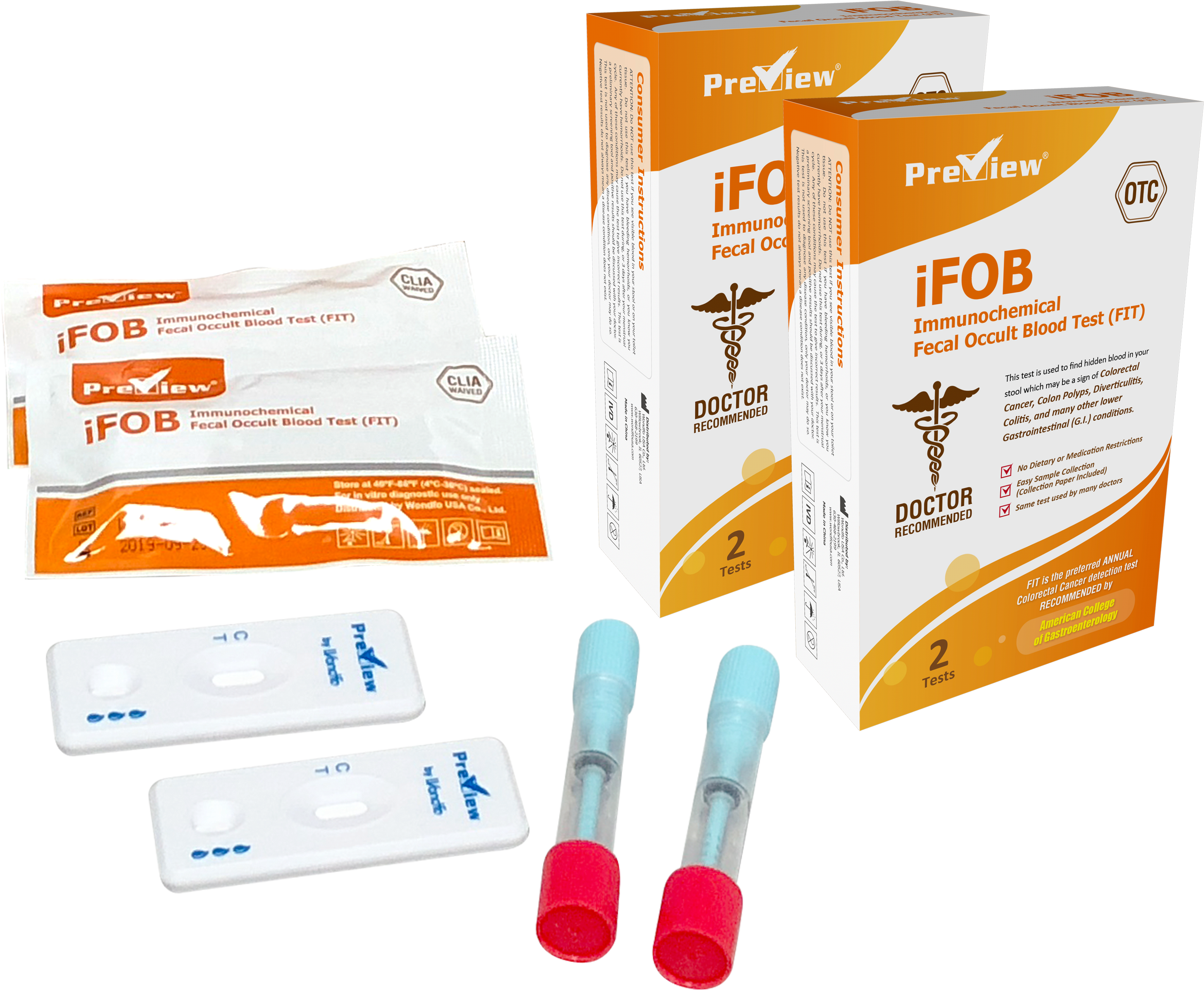 Clia Waivde Ifobt-immunoassay Fecal Occult Blood Test - Box (3887x3090), Png Download