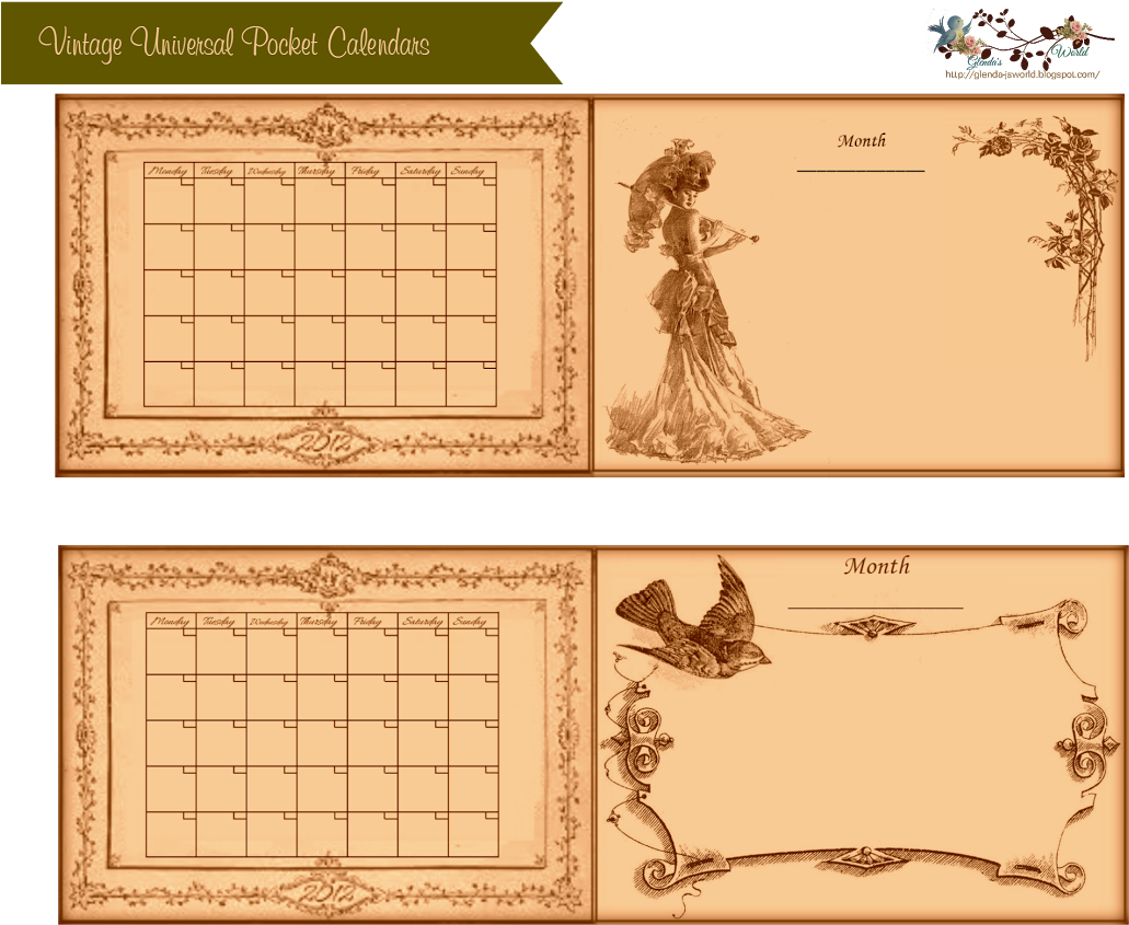 Displaying Vintage Universal Pocket Calendars-glenda's - Vintage Universal Christmas Calendar (1074x859), Png Download