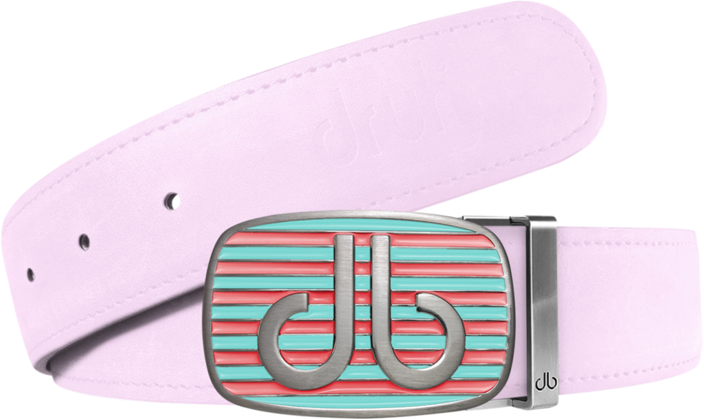 Pink Plain Leather Texture Belt With Pink & Aqua Striped - Belt (1024x1024), Png Download