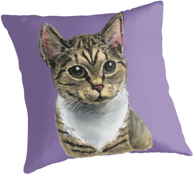 This Is A Pencil Drawing Of A Tabby Cat With Large - Cat (875x875), Png Download