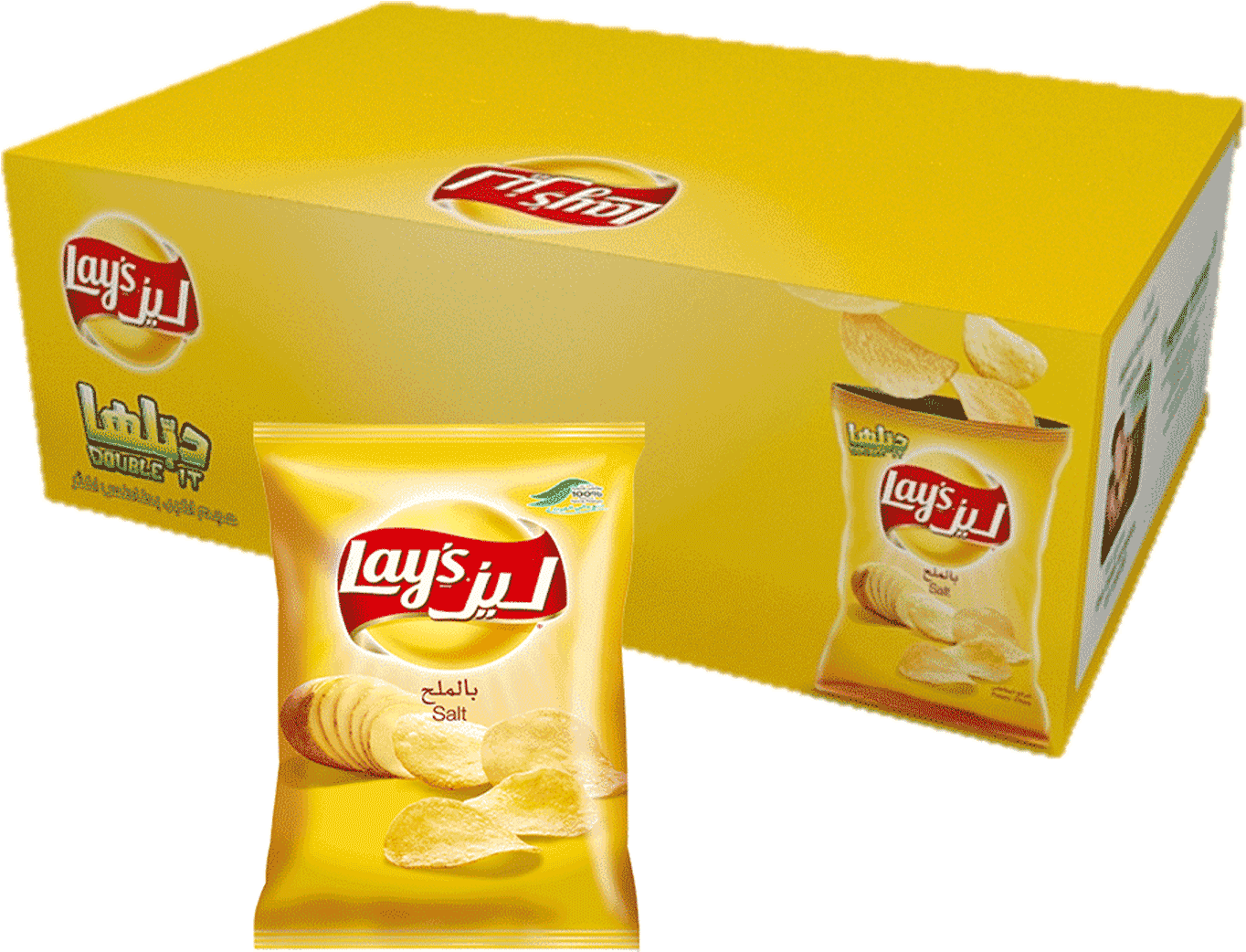 Lay's Salt 48g*20 - Potato Chip (1382x1358), Png Download