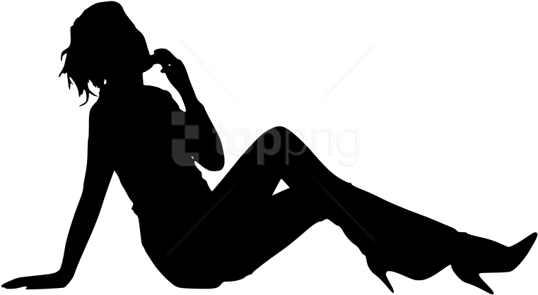 Free Png Woman Silhouette Png Images Transparent - Person Silhouette Sitting Png (850x466), Png Download