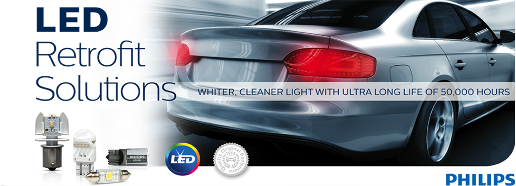 Featured Brands - Philips Car Led Banner (1024x370), Png Download