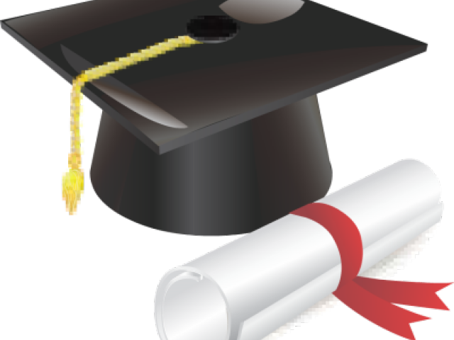 Cap Clipart Diploma - Graduation Cap And Scroll Png (640x480), Png Download