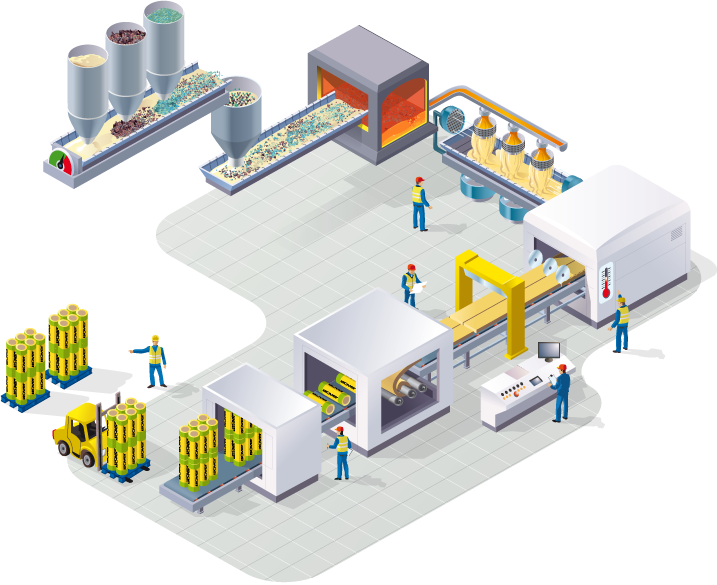 Glass Wool Manufacturing Process (717x585), Png Download