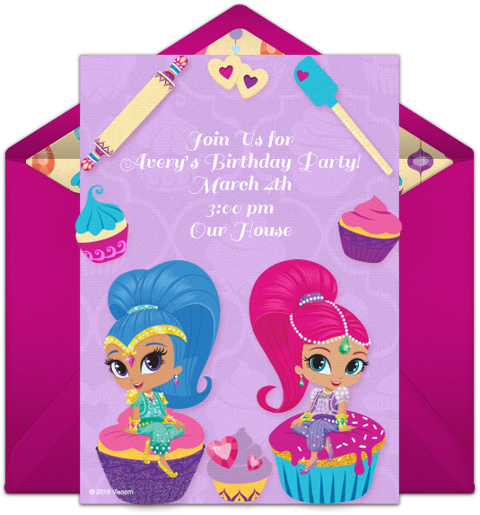 Shimmer And Shine Baking Online Invitation - Llama Llama Invitations (650x650), Png Download