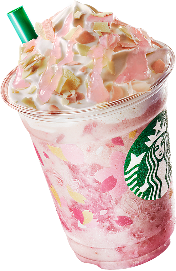 Tea Coffee Drink Starbucks Latte Free Download Image - Sakura Strawberry Pink Mochi Frappuccino (560x865), Png Download