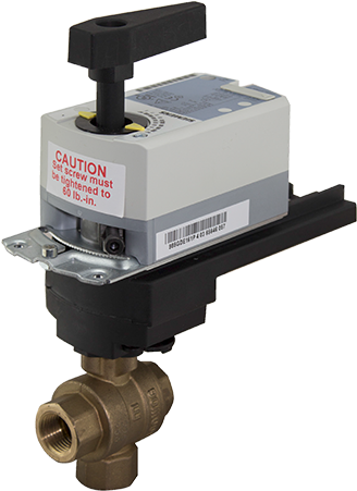 3 Way Siemens Ball Valve With Modulating Siemens Actuator - Valve (600x600), Png Download