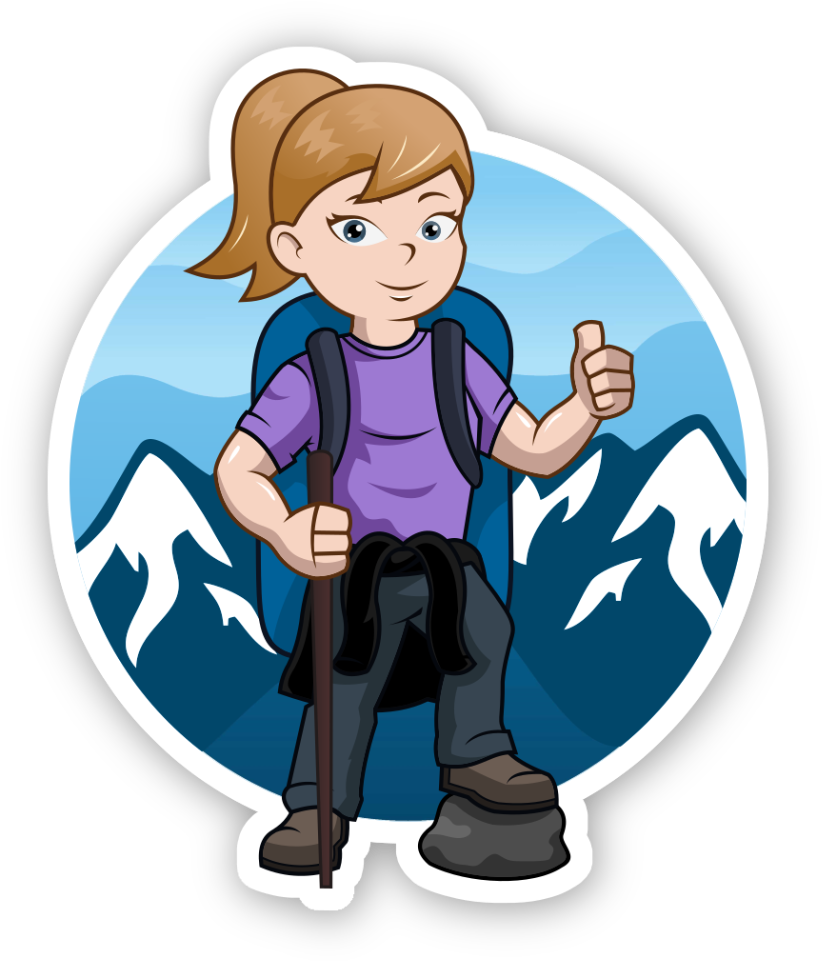 Hiking Day - Cartoon (857x1000), Png Download