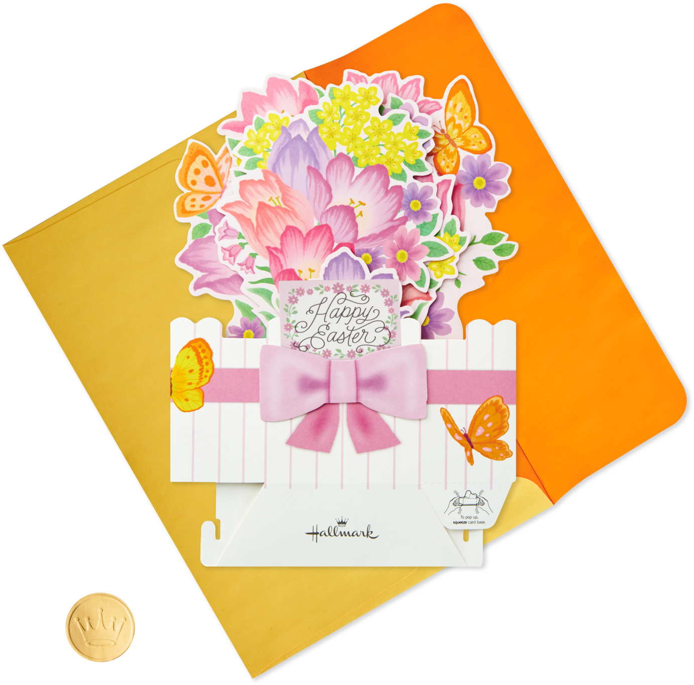 Springtime Flowers Pop Up Easter Card - Greeting Card (1470x1470), Png Download