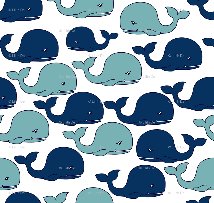 Whale Pattern (750x710), Png Download