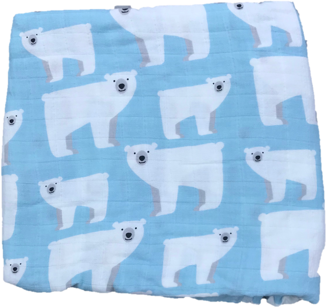 Copy Of Cotton & Bamboo Baby Muslin Swaddle No - Polar Bear (864x864), Png Download