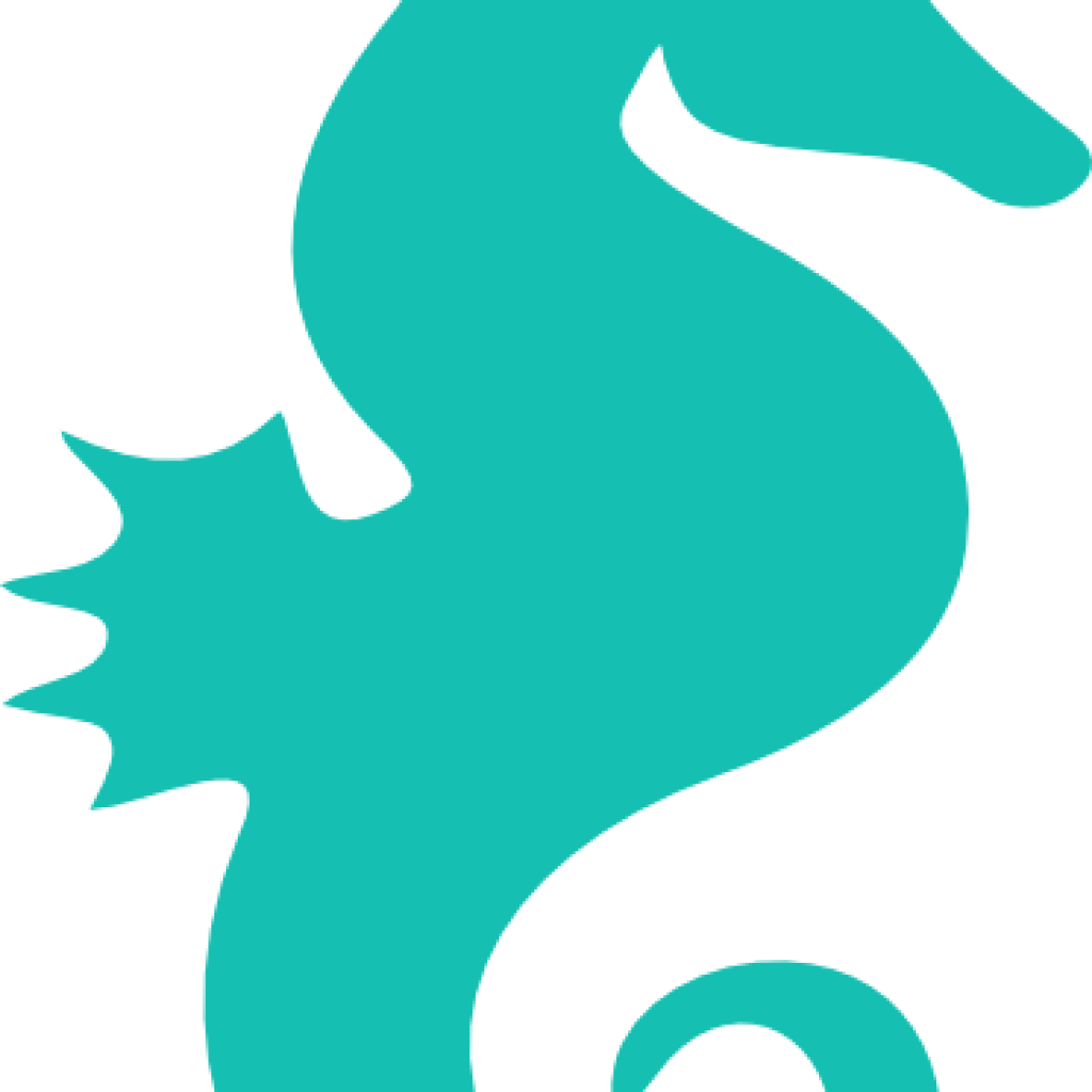 Clip Art Seahorse Cute Seahorse Clipart Seahorse Clip - Seahorse Silhouette (1024x1024), Png Download