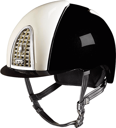 Riding Helmet Xc Cross Shine Black & White By Kep - Equestrian Helmet (568x567), Png Download