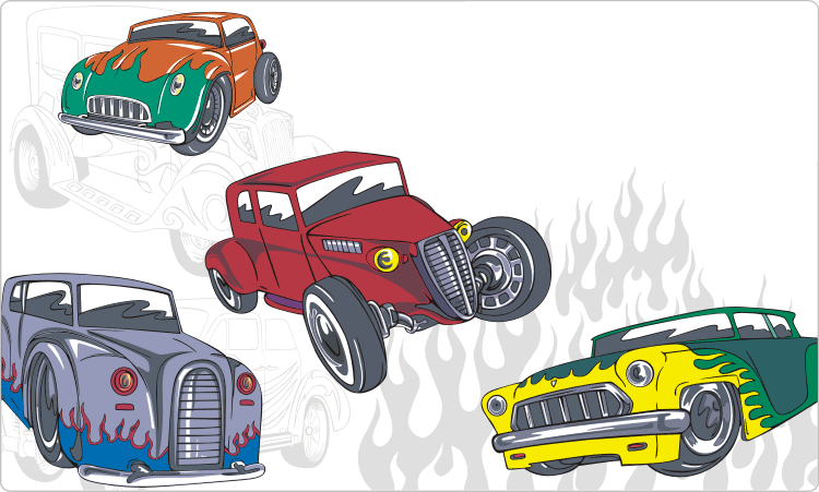 Vintage Hot Rods Clipart - Hot Rod Clip Art (750x451), Png Download