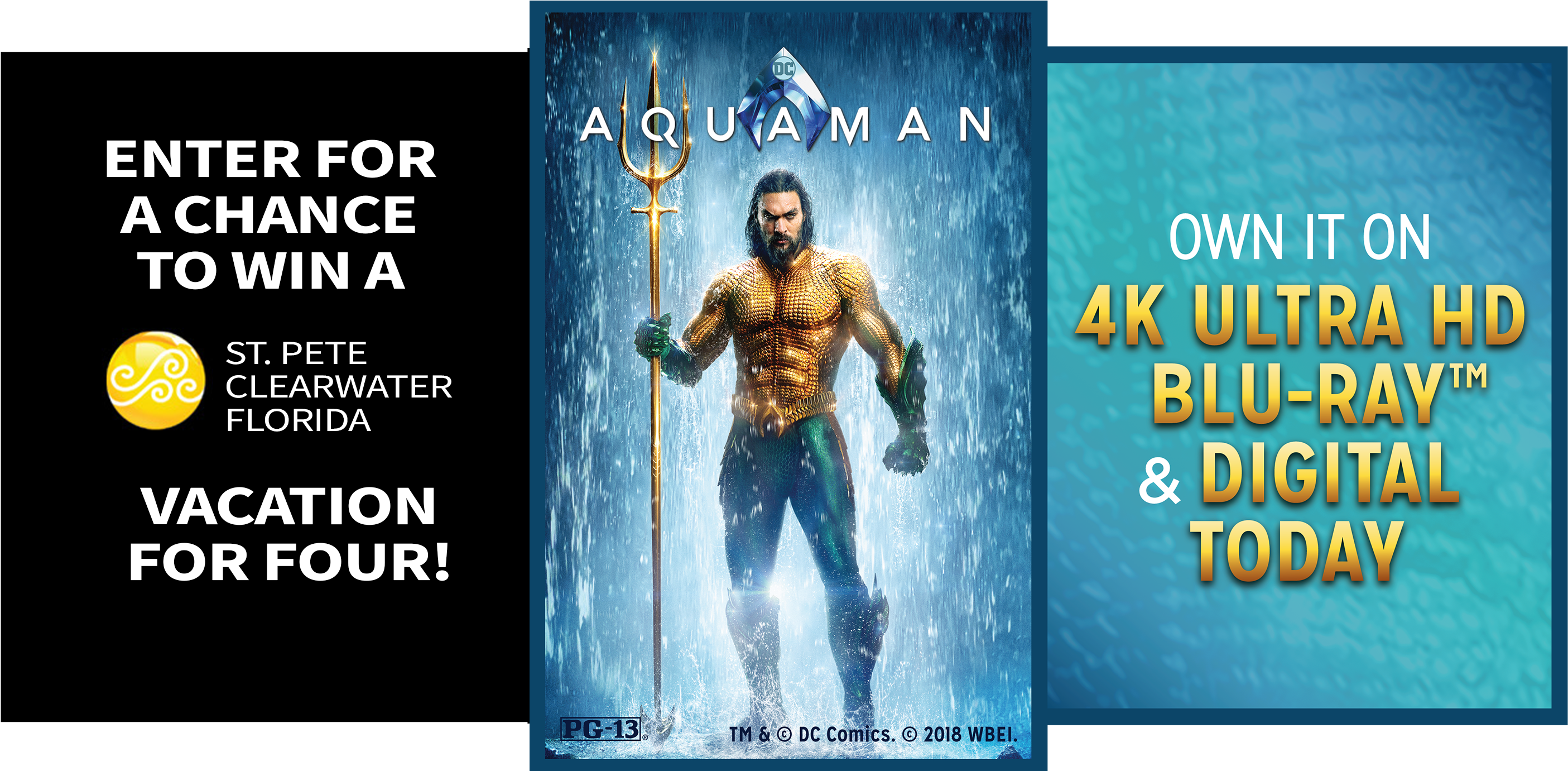 Aquaman Contest Banner Button - Aquaman 2018 (2844x1380), Png Download