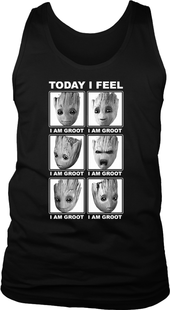 Marvel Guardians Of The Galaxy 2 Faces Of Groot Today - Today I Feel Groot Shirt (1024x1024), Png Download